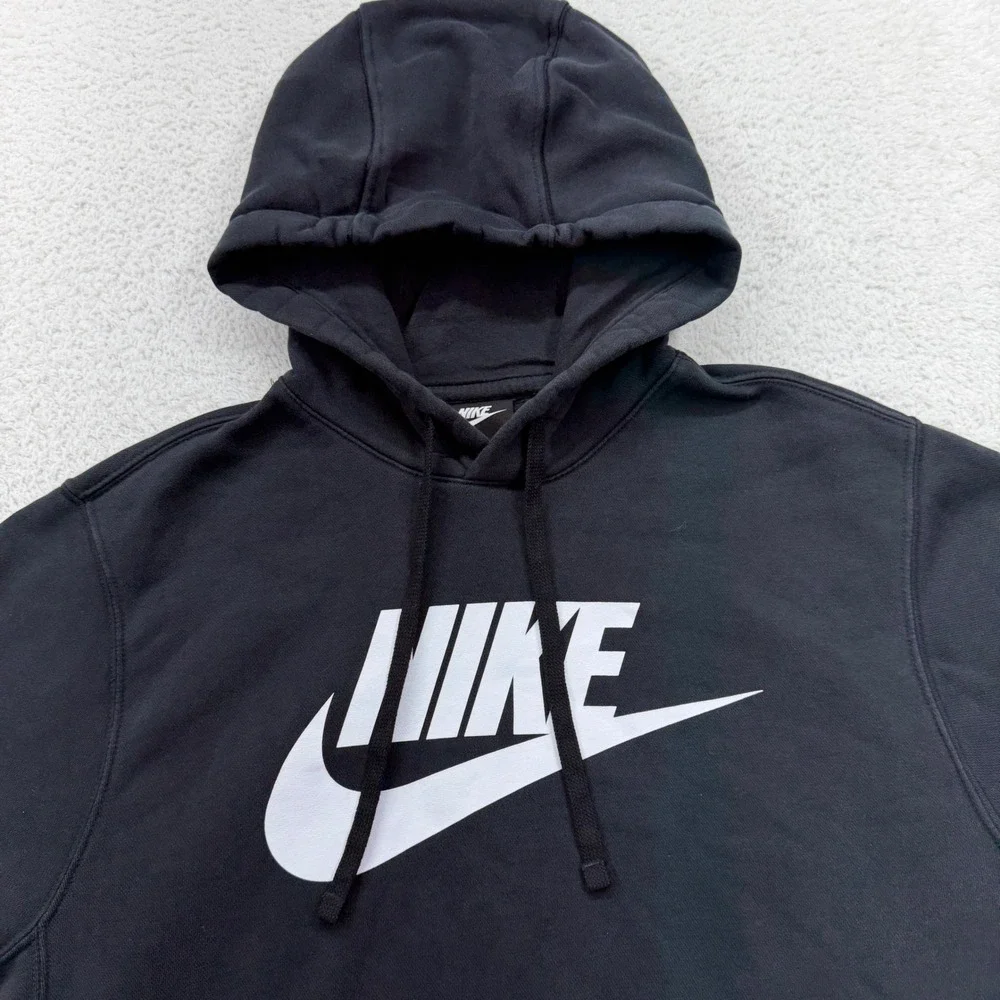 Nike Sportswear Club Fleece Hoodie Black White Futura Logo Mens M‎ BV2973-010